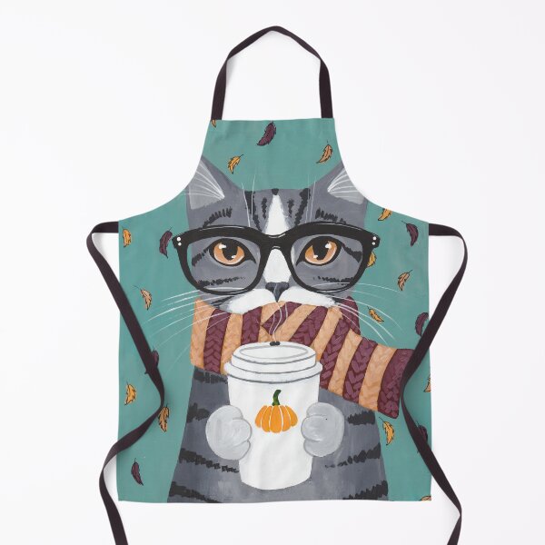 Item preview, Grey Tabby Autumn Coffee Cat designed and sold by KilkennyCat Art.
