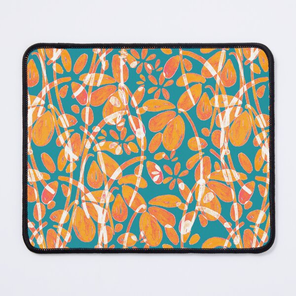 Item preview, Orange watercolor flowers on blue background designed and sold by Alex Blud.