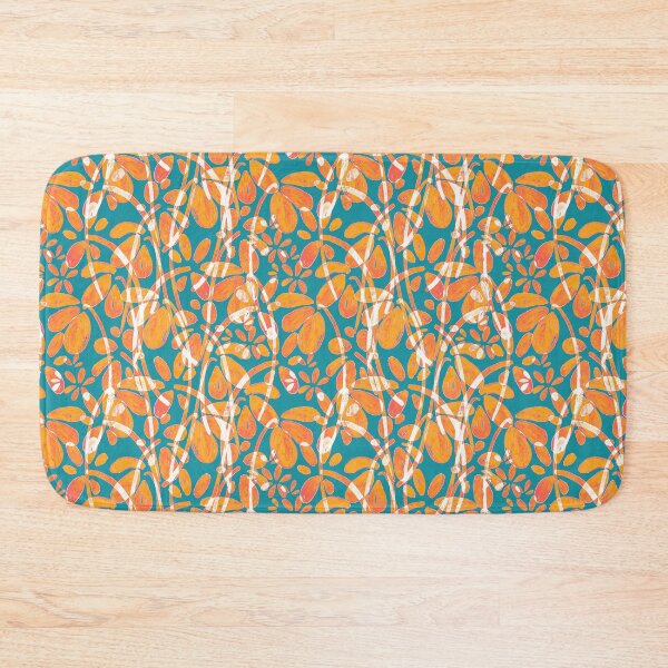 Item preview, Orange watercolor flowers on blue background designed and sold by Alex  Blud.