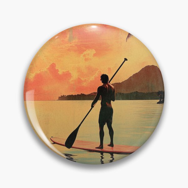 Item preview, Paddleboarder Retro Hawaii Sunshine designed and sold by GrinGalore.