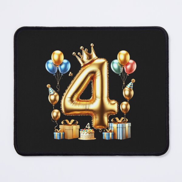 Item preview, Golden Balloon Number 4 with Crown and Birthday Party Decorations designed and sold by momo9981.