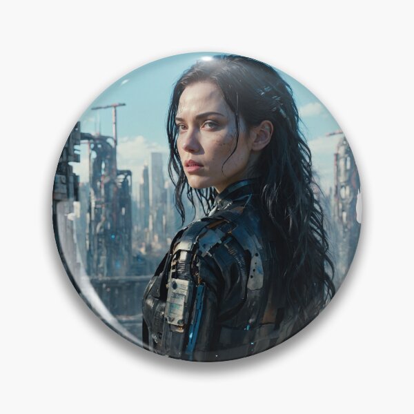 Item preview, Portrait of a sci-fi cyberpunk girl designed and sold by ArtisticPen-art.