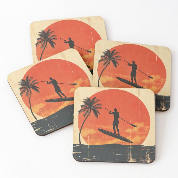 Item preview, Paddleboarder Retro Style Hawaii  designed and sold by GrinGalore.