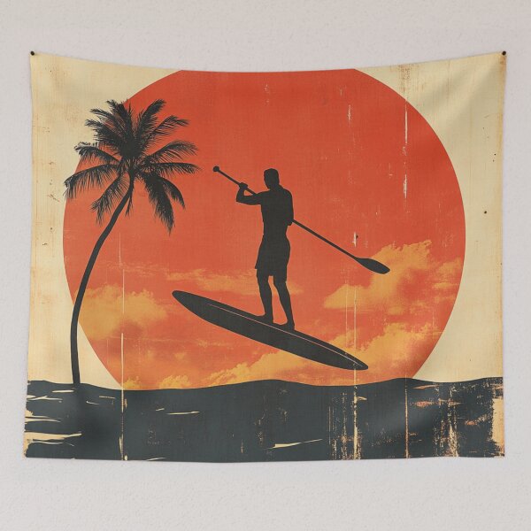 Item preview, Paddleboarder Retro Style Hawaii  designed and sold by GrinGalore.