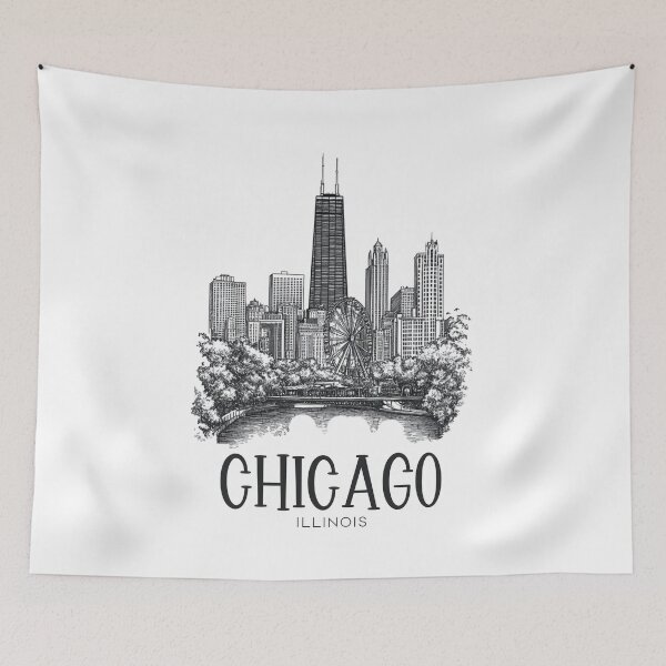 Item preview, Chicago Illinois Skyline - Lineart  designed and sold by GoodOldVintage.