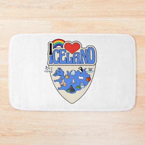 Aperçu de l'œuvre J'aime l'Islande - Timbre Islande - Cadeaux amusants pour les passionnés d'Islande créée et vendue par iX-Physio.