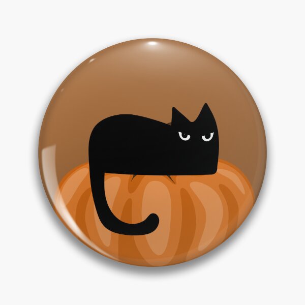 Item preview, Black Cat Sitting on Pumpkin – Cute Halloween Vibes designed and sold by Stefiivn.