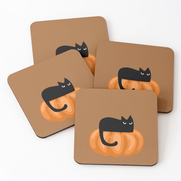 Item preview, Black Cat Sitting on Pumpkin – Cute Halloween Vibes designed and sold by Stefiivn.