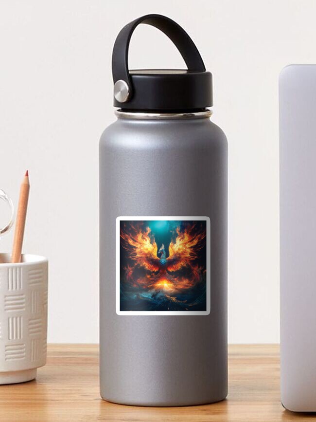 Thumbnail 1 of 3, Sticker, Phoenix Rebirth - A Fiery Tale of Renewal designed and sold by MDKey-DESIGN.