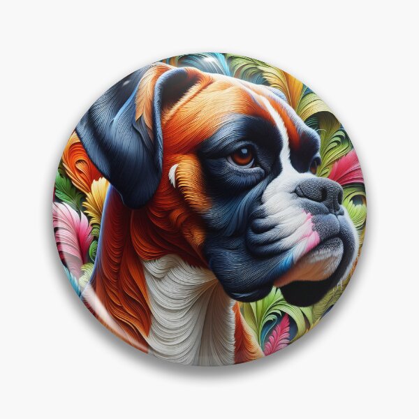 Item preview, 3D leafy boxer portrait designed and sold by EmeraldeaArt.