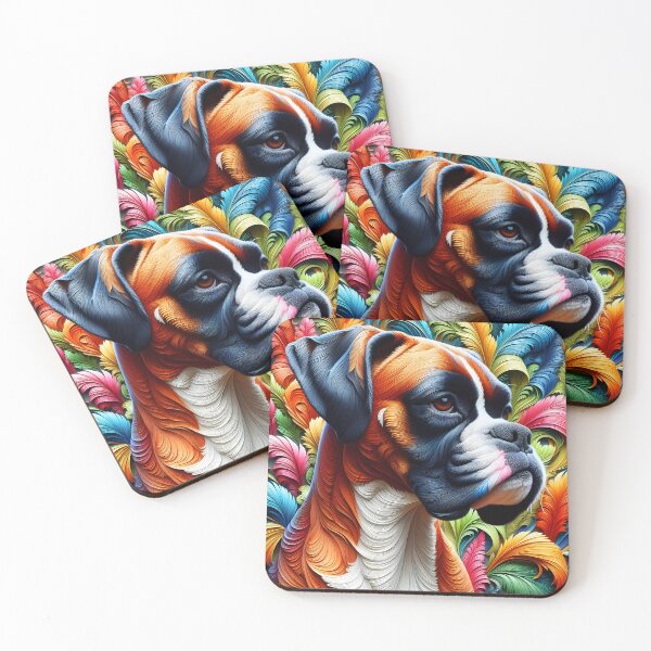 Item preview, 3D leafy boxer portrait designed and sold by EmeraldeaArt.