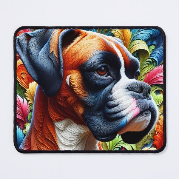 Item preview, 3D leafy boxer portrait designed and sold by EmeraldeaArt.