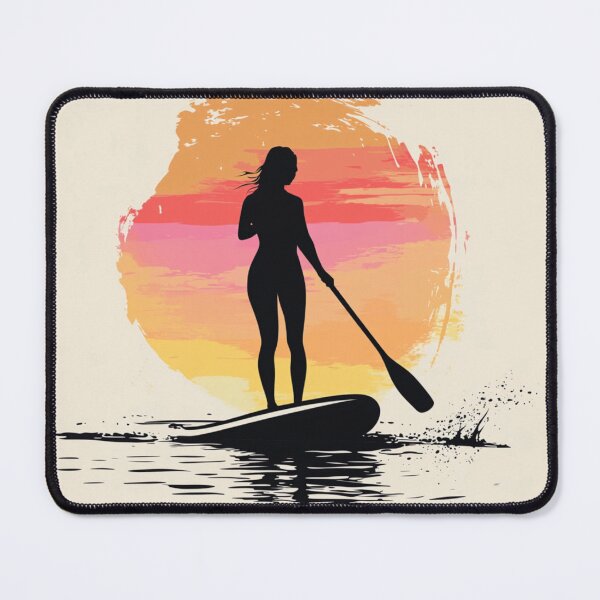 Item preview, Woman Paddleboarding Vector Silhouette designed and sold by GrinGalore.