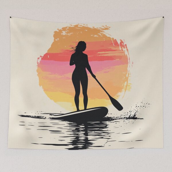 Item preview, Woman Paddleboarding Vector Silhouette  designed and sold by GrinGalore.