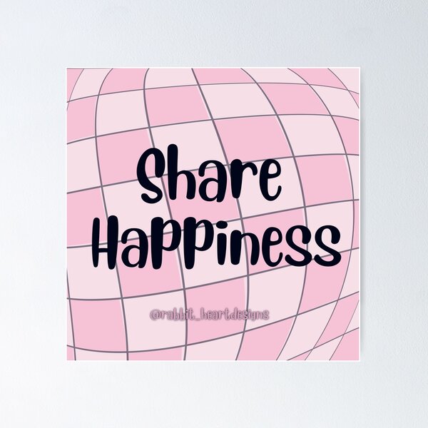 Item preview, Share Happiness Pink Checkered designed and sold by RabbitHeartArt.