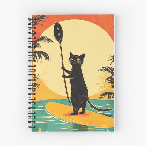 Item preview, Black Cat On Paddle Board designed and sold by GrinGalore.