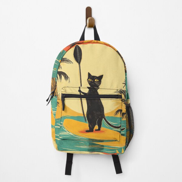 Item preview, Black Cat On Paddle Board designed and sold by GrinGalore.