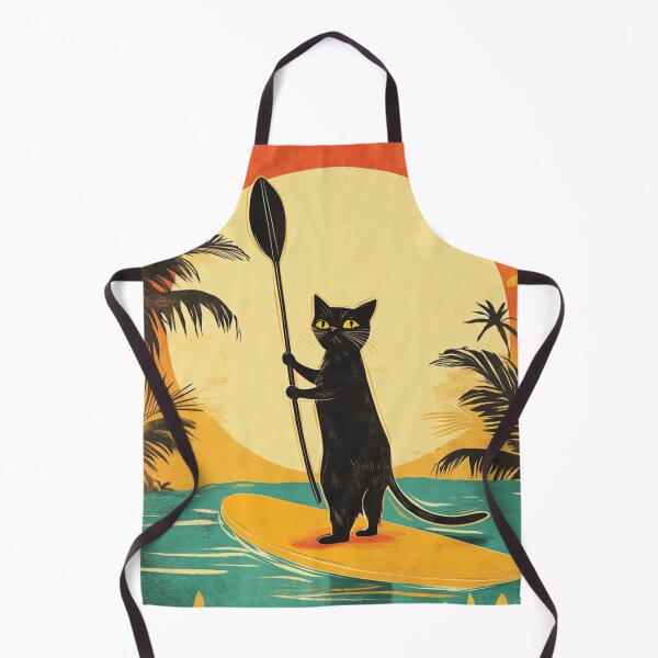 Item preview, Black Cat On Paddle Board designed and sold by GrinGalore.