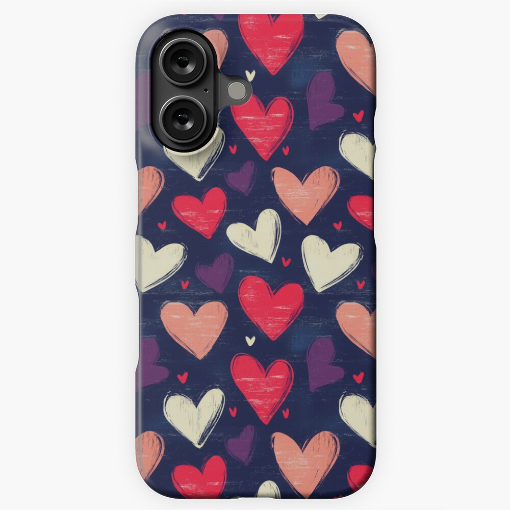 iPhone Snap Case Elegant Pink and White Heart Pattern iPhone Snap Case
