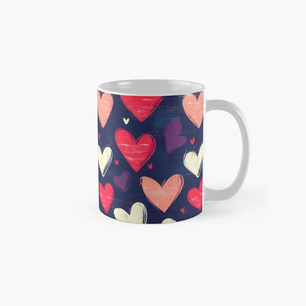 Elegant Pink and White Hearts Mug