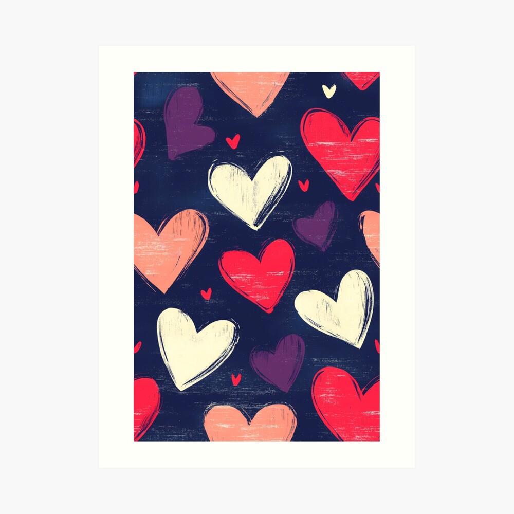 Elegant Pink and White Heart Pattern
