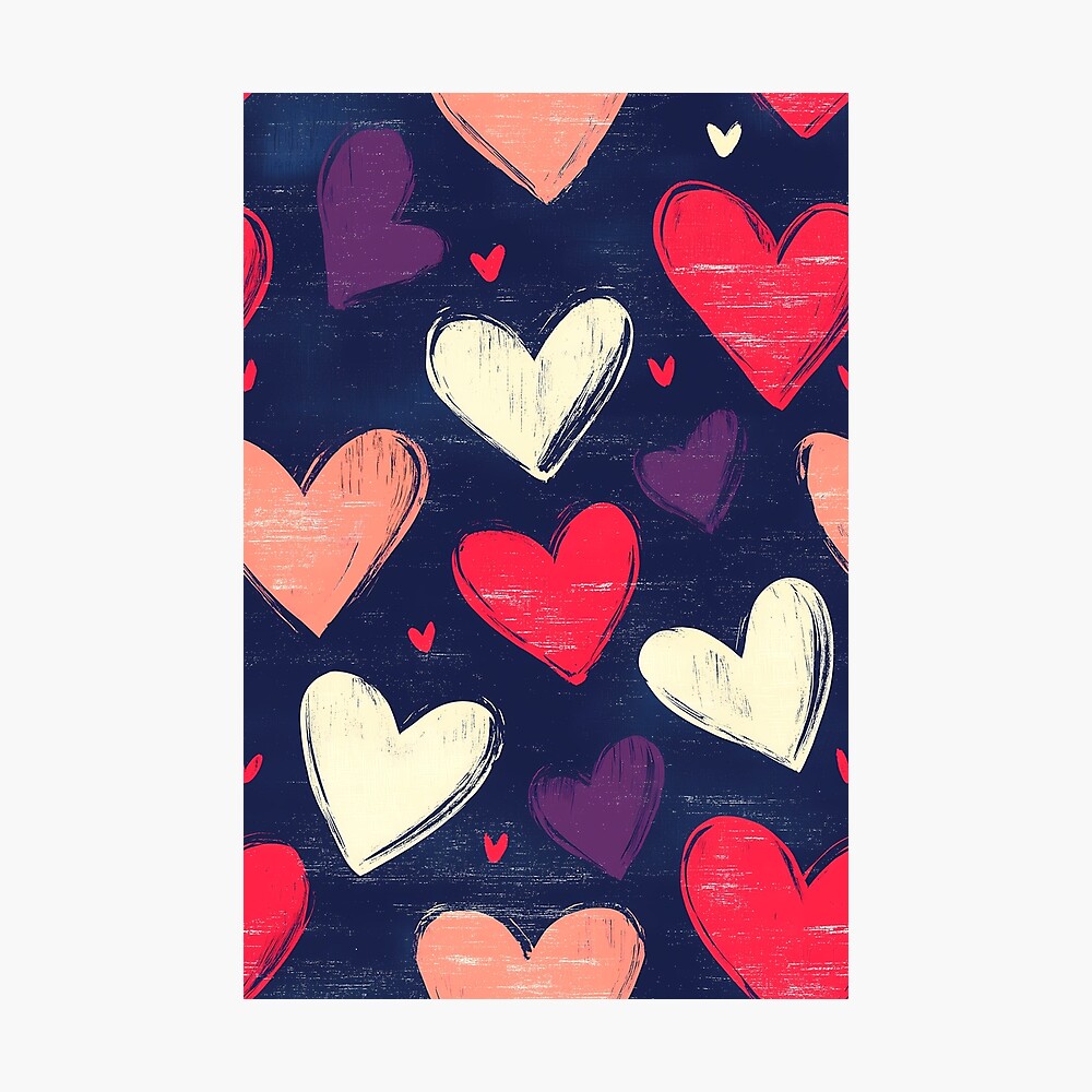 Elegant Pink and White Heart Pattern