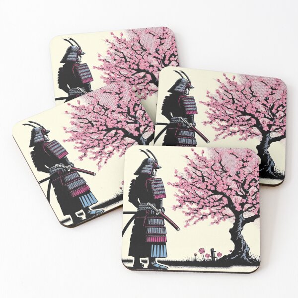 Item preview, Manga Samurai and Sakura Trees Pop Art Style designed and sold by artofuniverse.