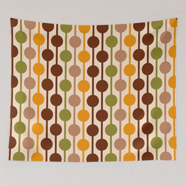 Item preview, Retro 70s hanging circles brown orange pattern designed and sold by Dana Du.