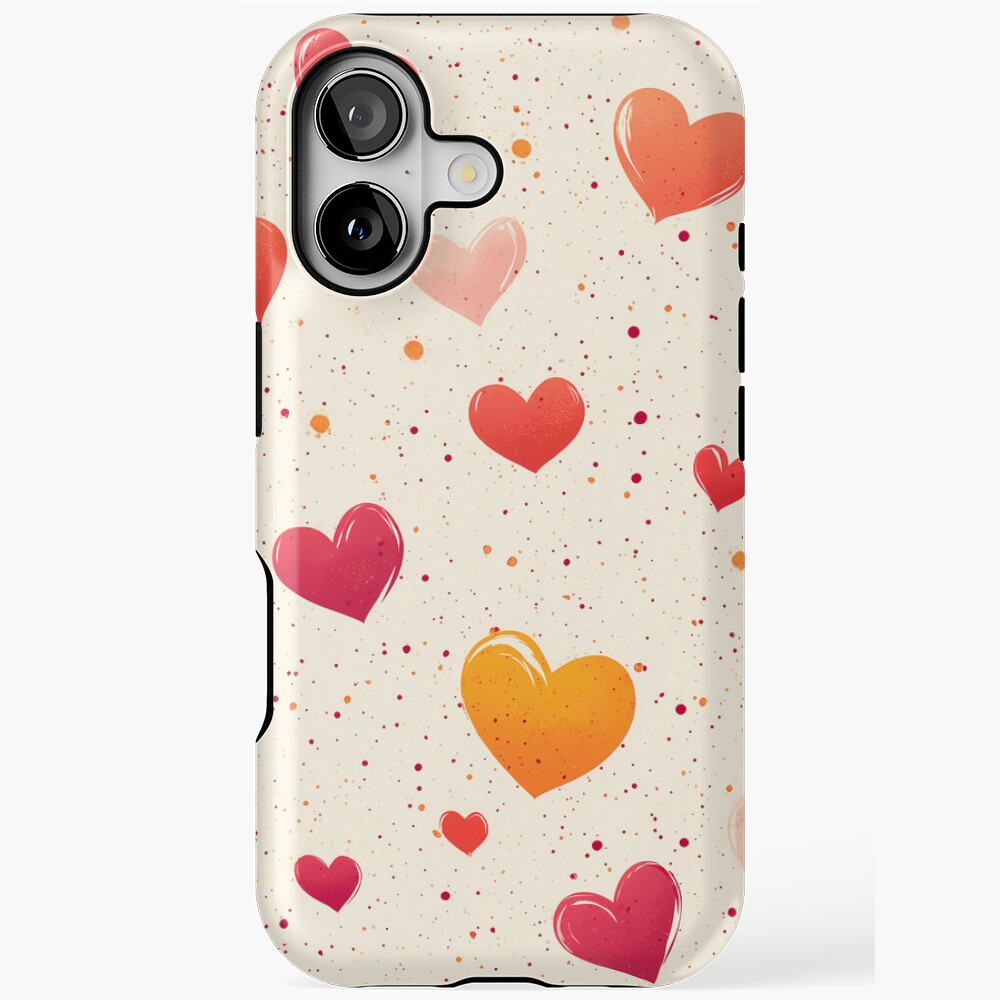 Warm and Vibrant Orange Red Hearts