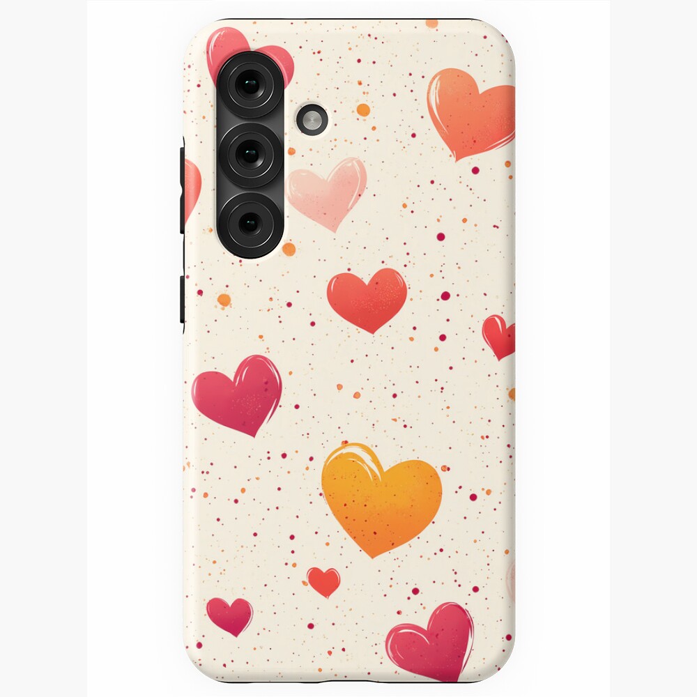 Warm Orange-Red Hearts