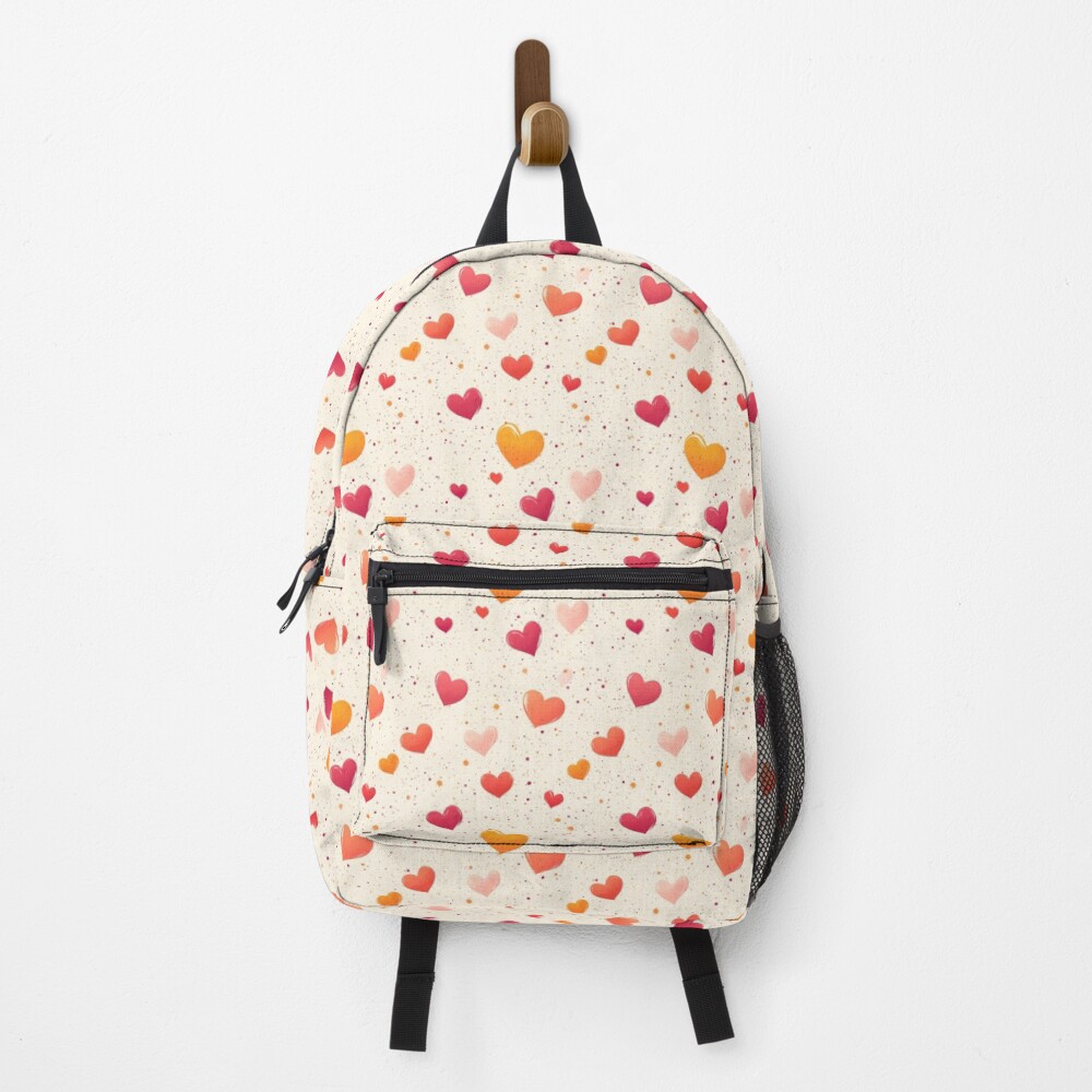 Warm and Vibrant Orange Red Hearts Backpack