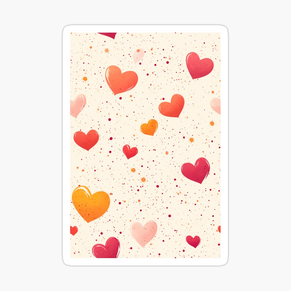 Warm and Vibrant Orange Red Hearts