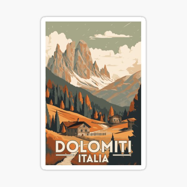 The Dolomites Italy Retro Vintage Travel Sticker