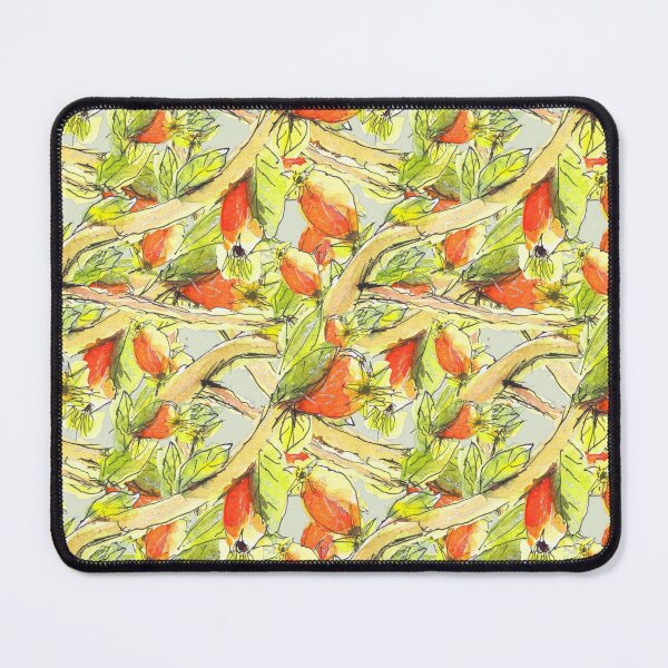 Item preview, Autumnal Orange Leaf and Berry Trailing Branch Watercolour Design designed and sold by Clare Walker.