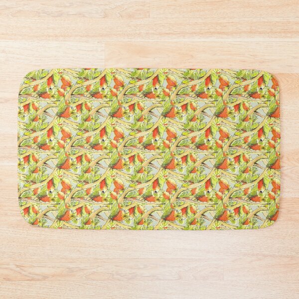 Item preview, Autumnal Orange Leaf and Berry Trailing Branch Watercolour Design designed and sold by Clare Walker.