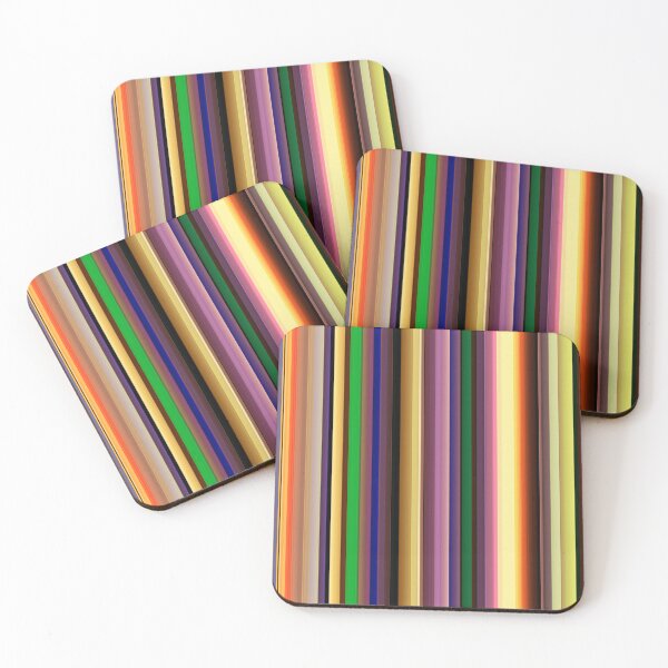 Item preview, Vertical Stripes in Dark Brown, Yellow, Purple and Green designed and sold by KaSaPo.