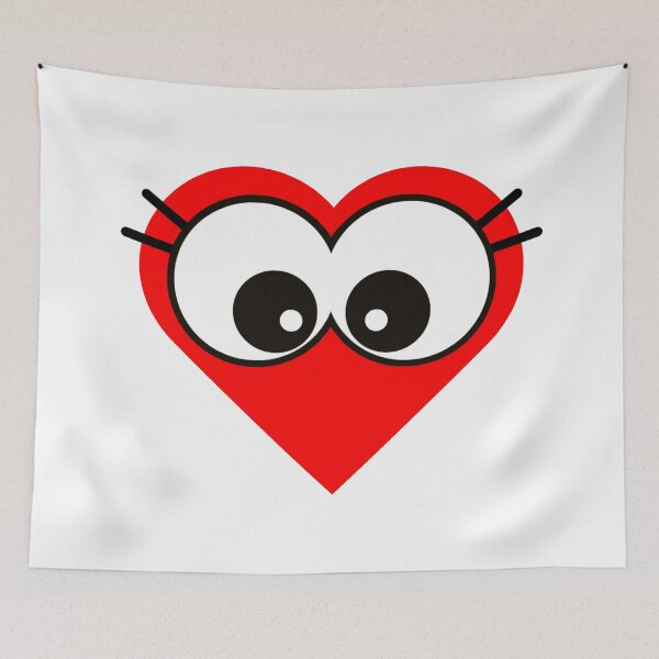 Item preview, Joyful Red Cartoon Heart with Adorable Big Eyes designed and sold by larissa-myrie.