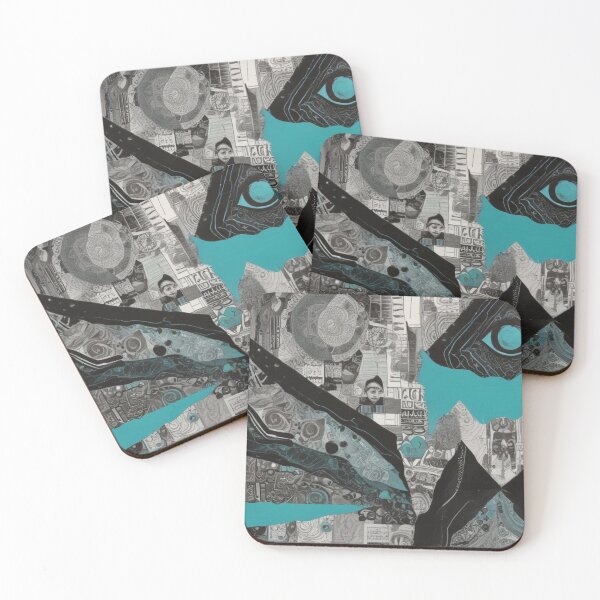 Item preview, Turquoise and black collage designed and sold by GasconyPassion.