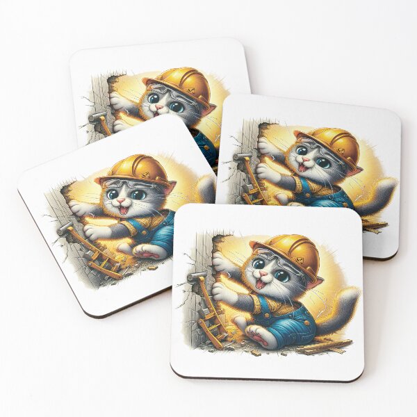 Item preview, Cat is a scratcher blue collar worker designed and sold by HappyHavenStu.