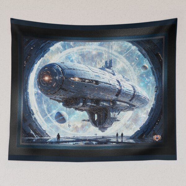 Item preview, The Futuristic Beltian Spaceship Preparing For Departure Breathtaking AI Concept Art by Xzendor7 designed and sold by Xzendor7 Digital Art Creations.