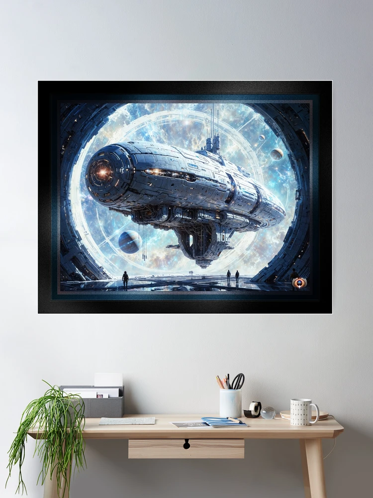 The Futuristic Beltian Spaceship Preparing For Departure AI Concept Art by Xzendor7 - An Breathtaking View Of The Future 2 The Futuristic Beltian Spaceship Preparing For Departure Breathtaking AI Concept Art by Xzendor7 Wall Decor Poster Art Print
