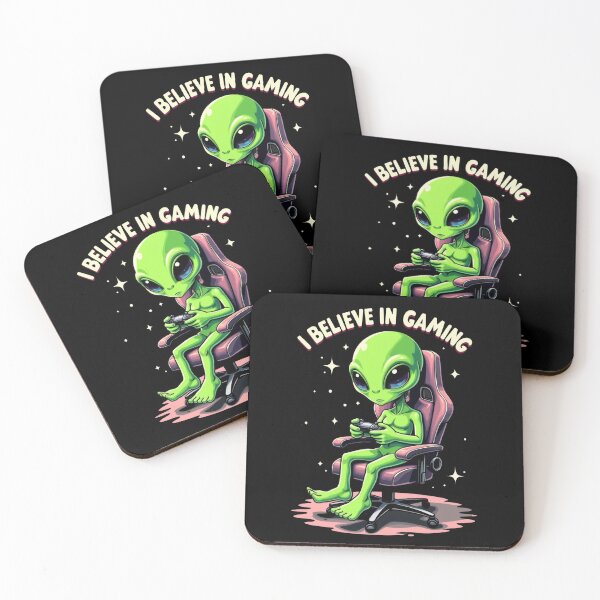 Item preview, Alien Gamer Chair I Believe in Gaming Space Enthusiast designed and sold by Hananiah Merch.