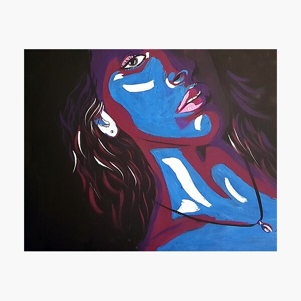 ArtPrint Female Portrait Blue & Pink Photographic Print