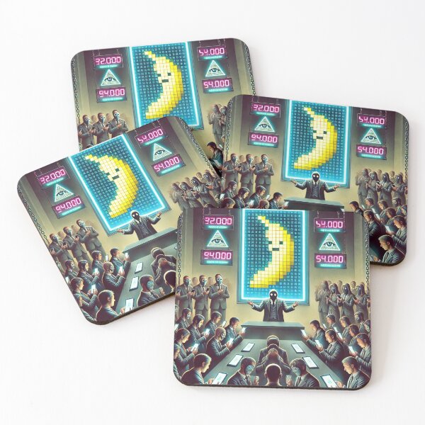 Item preview, Futuristic auction of pixelated banana NFT, with masked bidders and Illuminati symbols in a dystopian setting designed and sold by Bored Elon.