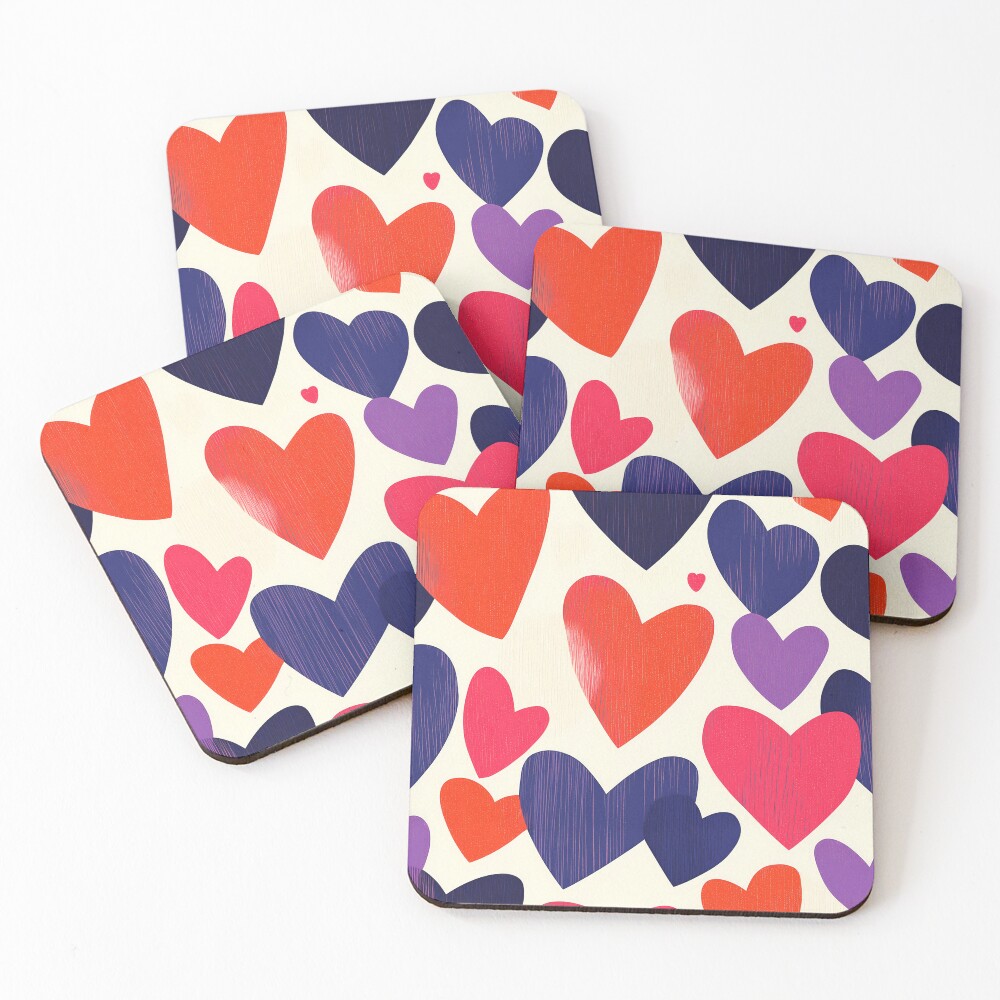 Coasters (Set of 4): Tabletop rhythm in warm tones