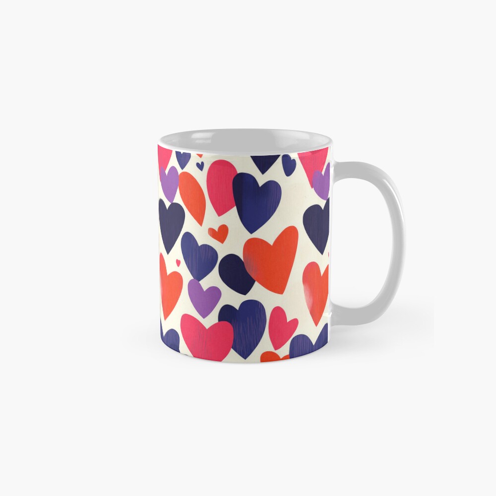 Classic Mug Rugged lovely pink purple orange hearts