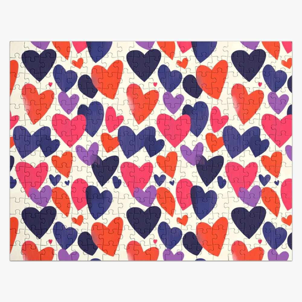 Rugged Lovely Pink, Purple, and Orange Hearts