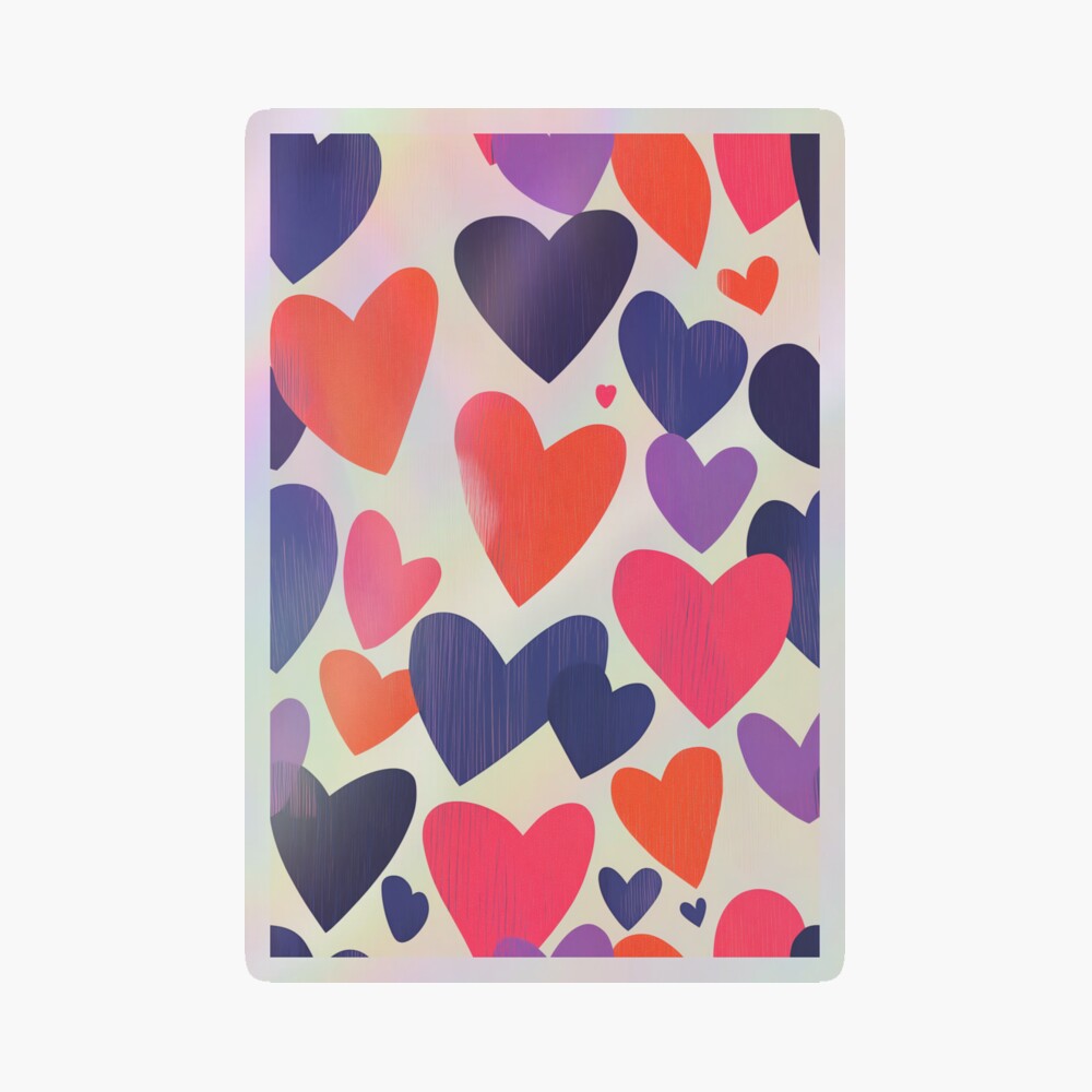 Holographic Sticker: Hearts with a prismatic edge