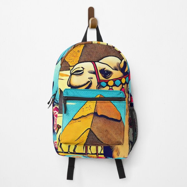 Item preview, Geisha Riding Camel in Front of Pyramids - Pop Art Style designed and sold by SakuraJapanArt.