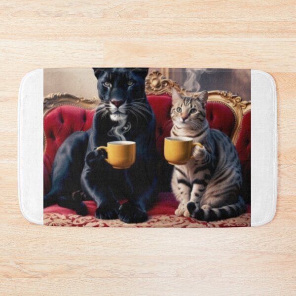 Item preview, The cat kingdom; a black panther and a domestic cat. designed and sold by NtoikeShop123.